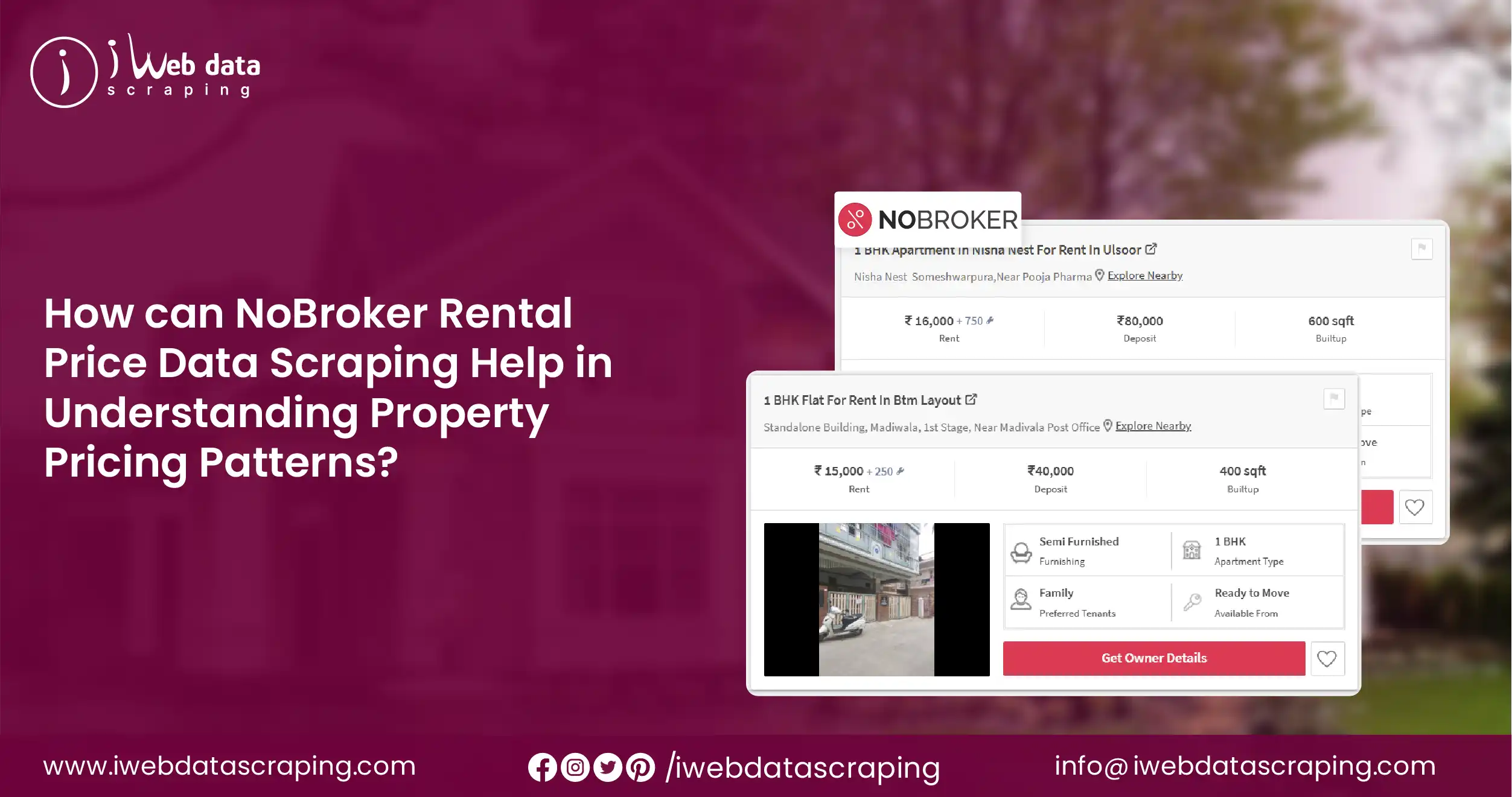 NoBroker rental price data scraping for property pricing patterns